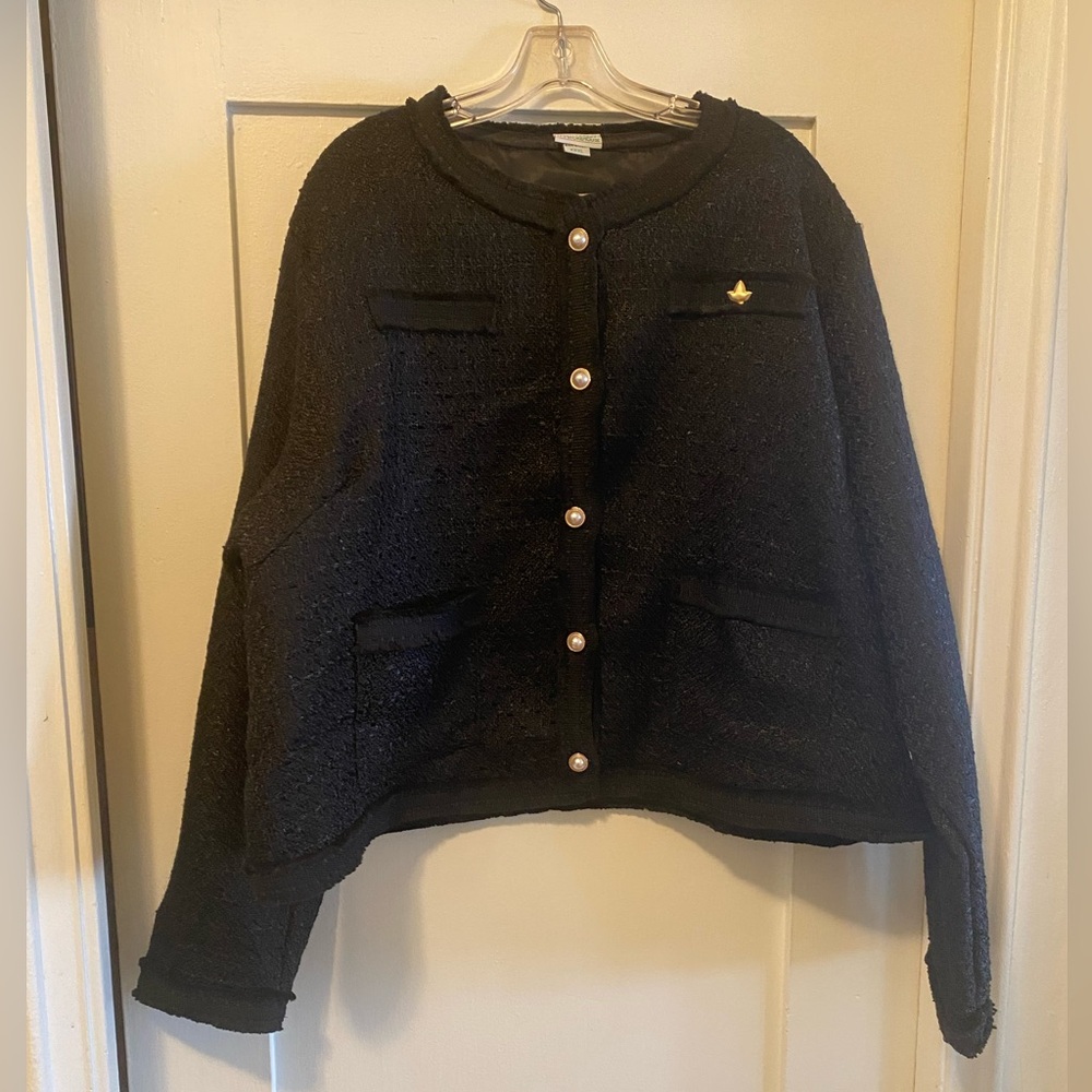 Black tweed jacket by Ivy Storehouse size 3XL